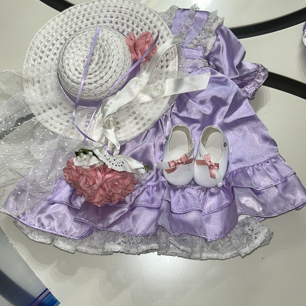 American Girl Doll Samantha's Retired Bridesmaid Dress, Hat Set(Rare)